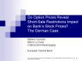 Do Option Prices Reveal Short-Sale Restrictions Impact on Bank PowerPoint PPT Presentation