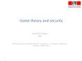 Game theory and security PowerPoint PPT Presentation