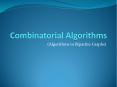 Combinatorial Algorithms PowerPoint PPT Presentation