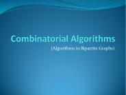Combinatorial Algorithms