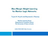 Max-Margin Weight Learning for Markov Logic Networks
