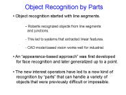 Object Recognition by Parts
