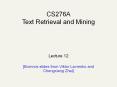 CS276A Text Retrieval and Mining PowerPoint PPT Presentation