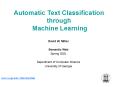Automatic Text Classification through Machine Learning PowerPoint PPT Presentation