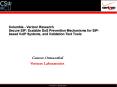 Columbia - Verizon Research Secure SIP: Scalable DoS Prevention Mechanisms for SIP-based VoIP Systems, and Validation Test Tools PowerPoint PPT Presentation
