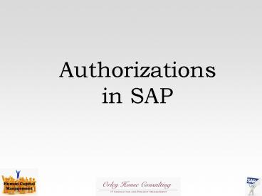 Authorizations in SAP