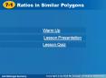 Ratios in Similar Polygons PowerPoint PPT Presentation