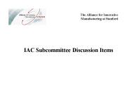IAC Subcommittee Discussion Items