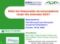 What Are Reasonable Accommodations Under the Amended ADA? PowerPoint PPT Presentation