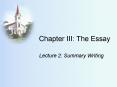 Chapter III: The Essay PowerPoint PPT Presentation