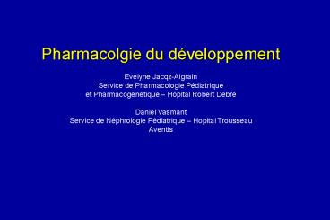 Pediatric Clinical Pharmacology