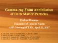 Gamma-ray From Annihilation of Dark Matter Particles PowerPoint PPT Presentation