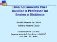 Uma Ferramenta Para Auxiliar o Professor no Ensino a Dist PowerPoint PPT Presentation