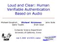 Loud and Clear: Human Verifiable Authentication Based on Audio PowerPoint PPT Presentation