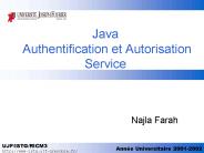 Java  Authentification et Autorisation Service