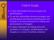 Unit 6 Goals
