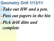 Geometry Drill 1/13/11