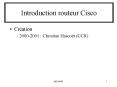 Introduction routeur Cisco PowerPoint PPT Presentation
