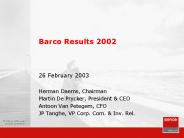 Barco Results 2002