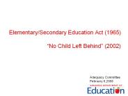 Elementary/Secondary Education Act (1965)             