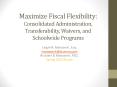 Maximize Fiscal Flexibility:  Consolidated Administration, Transferability, Waivers, and Schoolwide Programs PowerPoint PPT Presentation