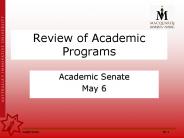 Review of Academic Programs