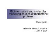 Bioinformatics and molecular modelling studies of membrane proteins