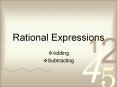 Rational Expressions PowerPoint PPT Presentation