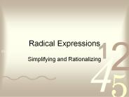 Radical Expressions