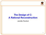 The Design of C: A Rational Reconstruction