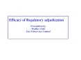 Efficacy of Regulatory adjudication PowerPoint PPT Presentation