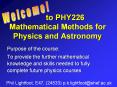 to PHY226 Mathematical Methods for Physics and Astronomy PowerPoint PPT Presentation