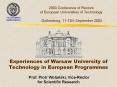 2003 Conference of Rectors            of European Universities of Technology  Gothenburg, 11-12th September 2003 PowerPoint PPT Presentation