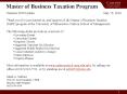 Master of Business Taxation Program PowerPoint PPT Presentation