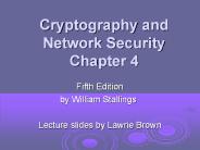 William Stallings, Cryptography and Network Security 5/e