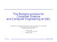 The Bologna process for Computer Science and Computer Engineering at ISEL PowerPoint PPT Presentation