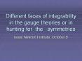 Different faces of integrability in the gauge theories or in hunting for the  symmetries PowerPoint PPT Presentation