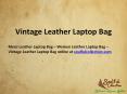 Vintage Leather Laptop Bag PowerPoint PPT Presentation