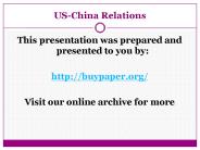 US-China Relations