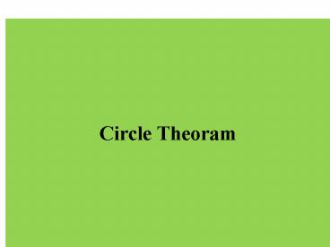 Circle Theoram