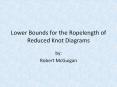 Lower Bounds for the Ropelength of Reduced Knot Diagrams PowerPoint PPT Presentation