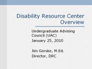 Disability Resource Center Overview