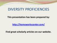 DIVERSITY PROFICIENCIES