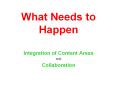 What Needs to Happen PowerPoint PPT Presentation