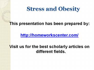 Stress and Obesity
