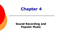 Sound Recording and Popular Music