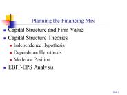 Planning the Financing Mix