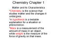 Chemistry Chapter 1 PowerPoint PPT Presentation
