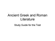 Ancient Greek and Roman Literature