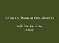 Linear Equations in Two Variables PowerPoint PPT Presentation